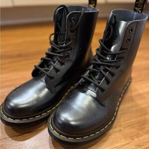 Dr. Martens Black Leather Boots, gently worn once.